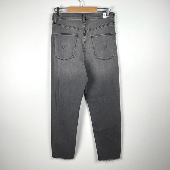 Hudson Kass High Rise Straight Ankle Jeans Grey Distressed Raw Hem Size 27 - Picture 3 of 10